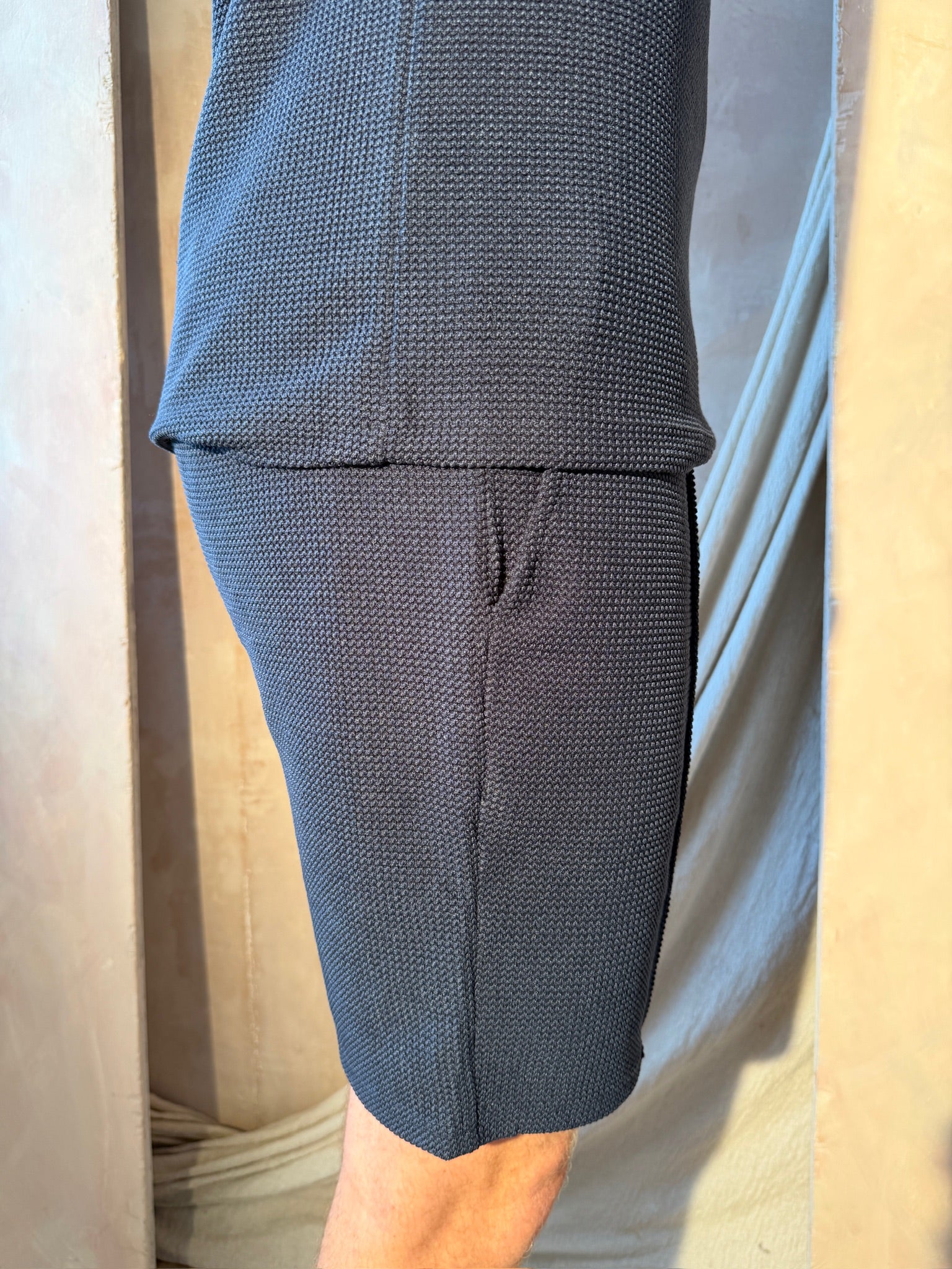 Navy Textured Short