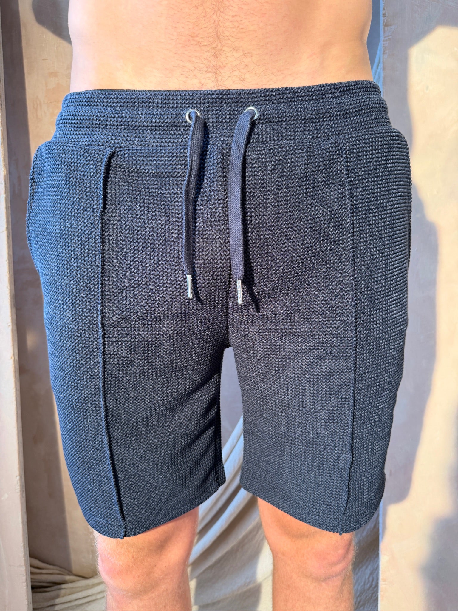 Navy Textured Short