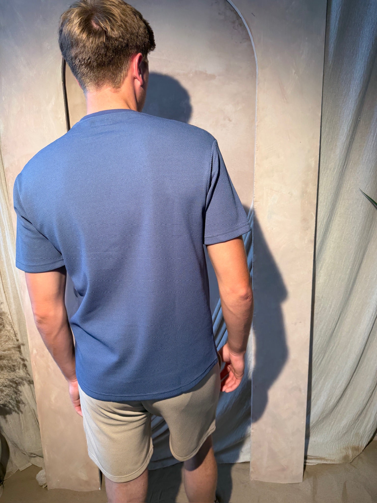 Blue/Stone Waffle T-Shirt