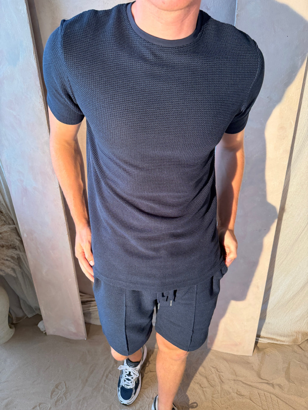 Navy Textured T-Shirt