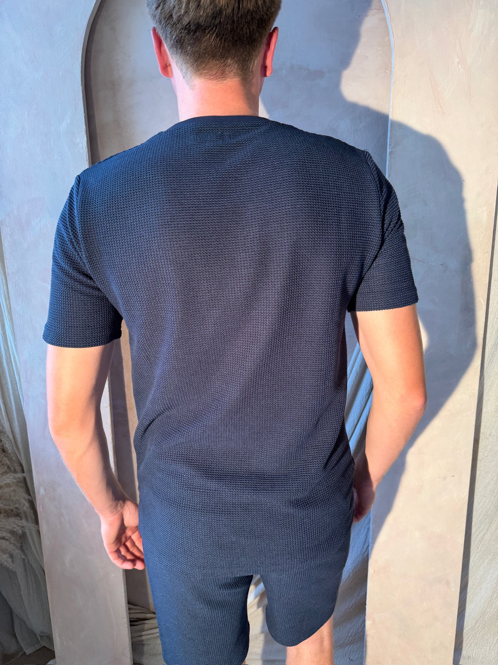 Navy Textured T-Shirt