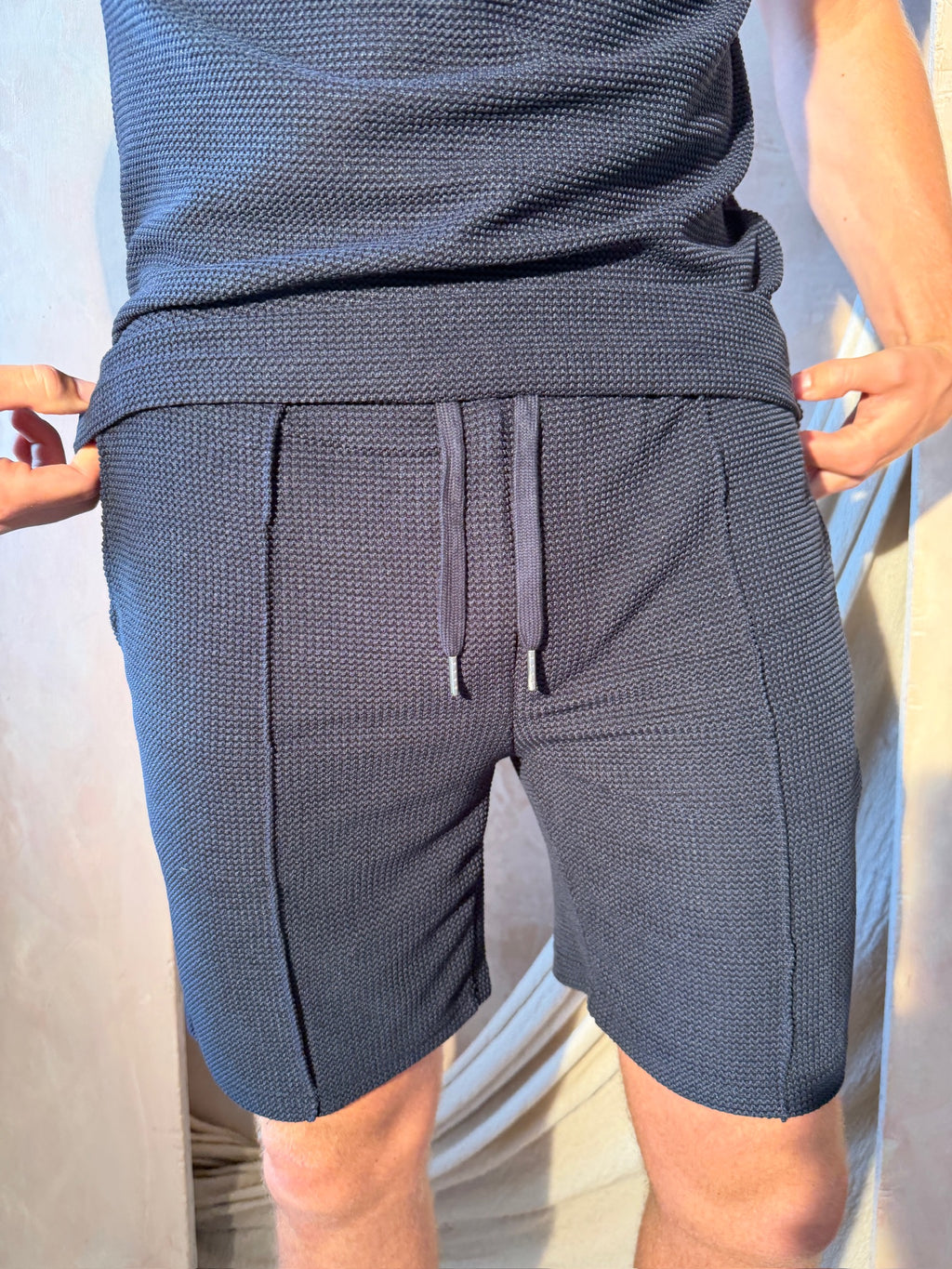 Navy Textured Short
